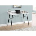 Daphnes Dinnette 48 in. Metal Computer Desk White Marble-Look - Black DA3593413